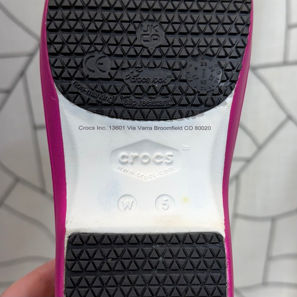 Crocs Lisa Frank Neria Pro II Clog Size 5 Womens Rainbow Leopard Slip Resistant - Picture 10 of 11